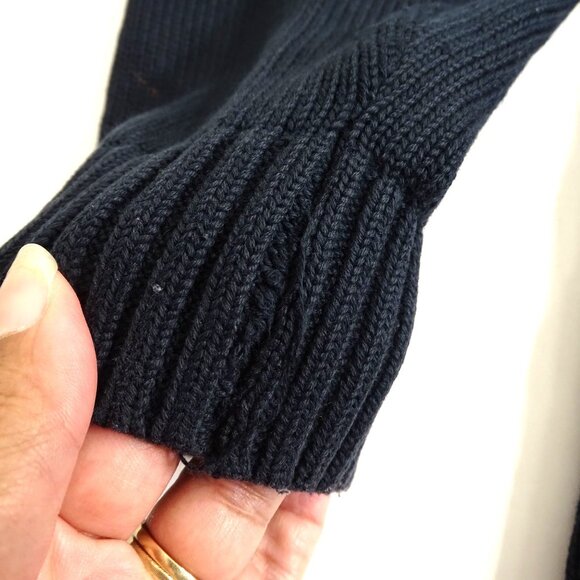 LL Bean Navy Blue Full Zip Cardigan Sweater Men Size L Long Sleeve Casual Work - Picture 10 of 10